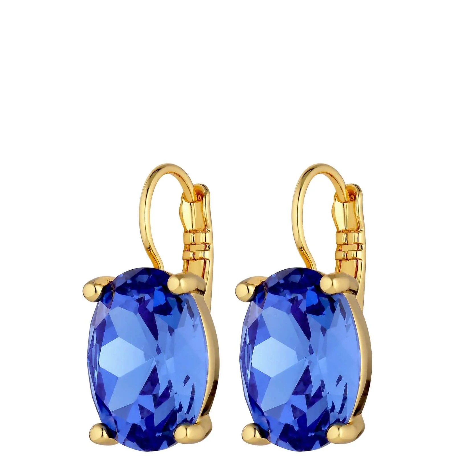 Dyrberg Kern Chantal Gold French Hook Earrings - Sapphire