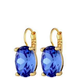 Dyrberg Kern Chantal Gold French Hook Earrings - Sapphire