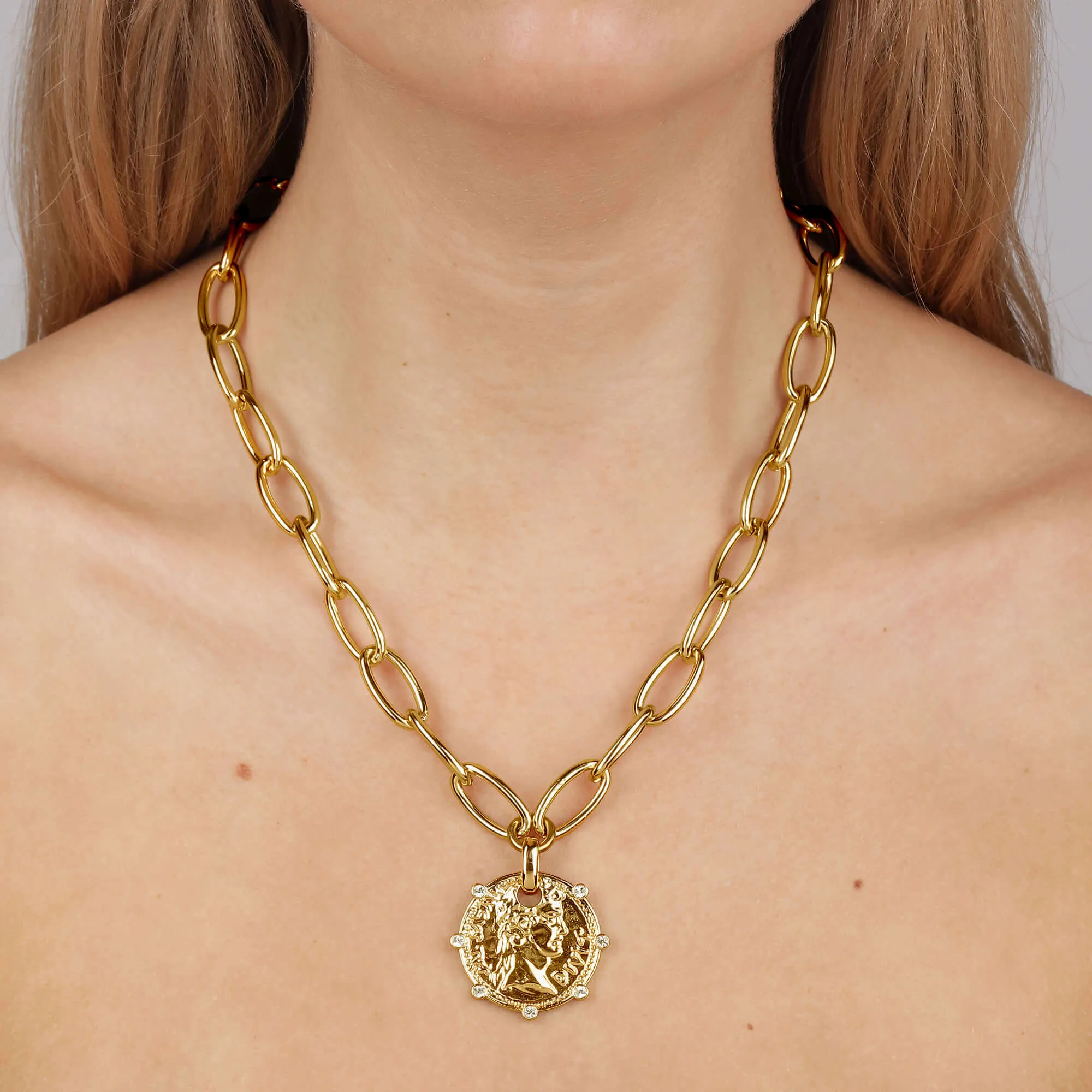 Dyrberg Kern Jenni Gold Oval Link Necklace