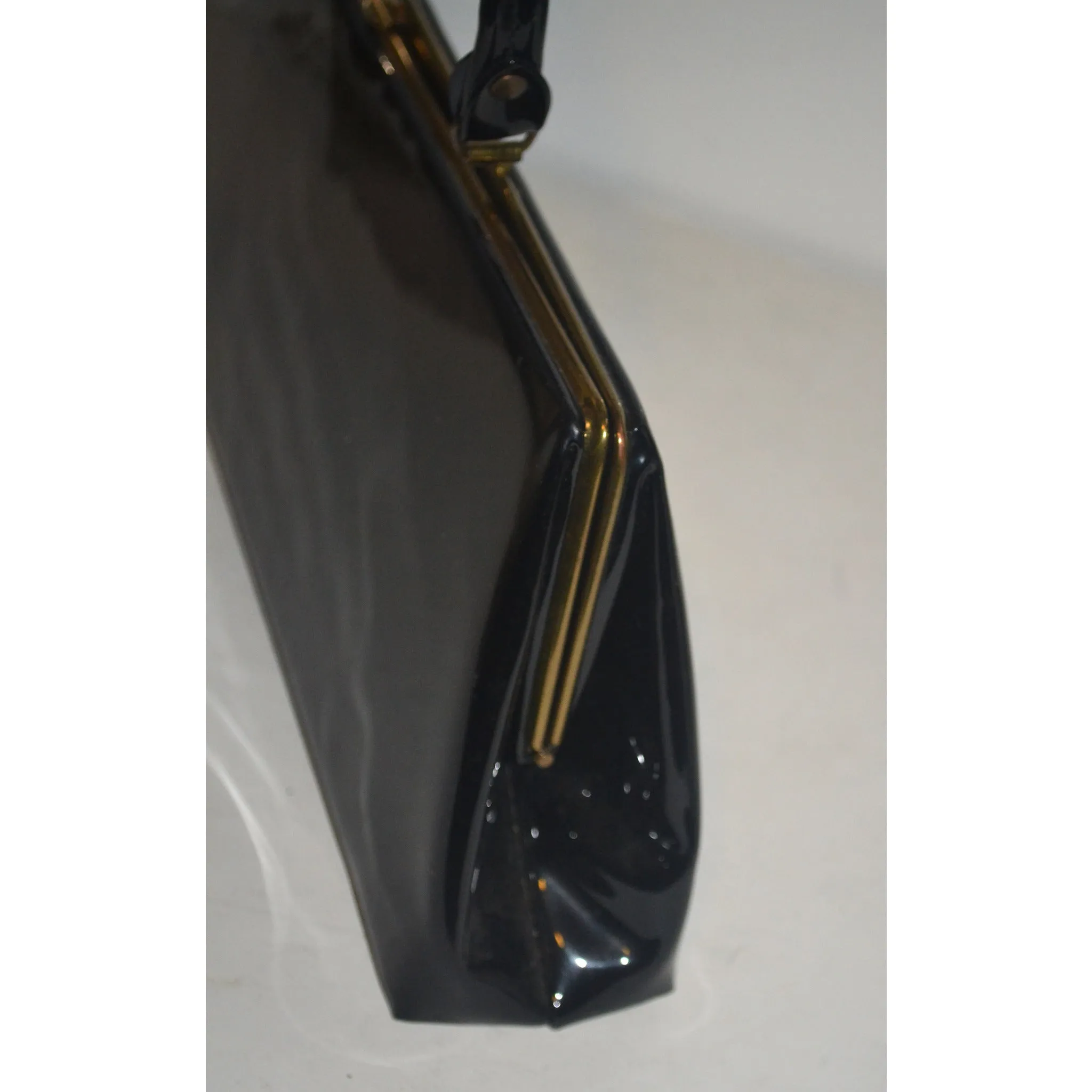Elongated Black Patent Purse By Dover