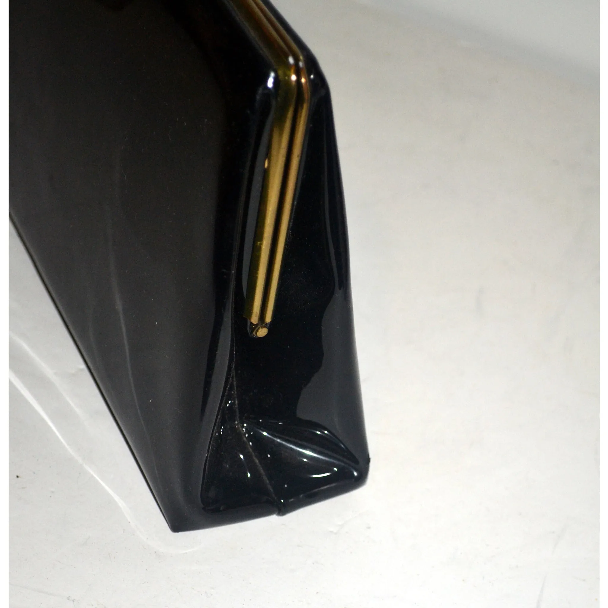 Elongated Black Patent Purse By Dover