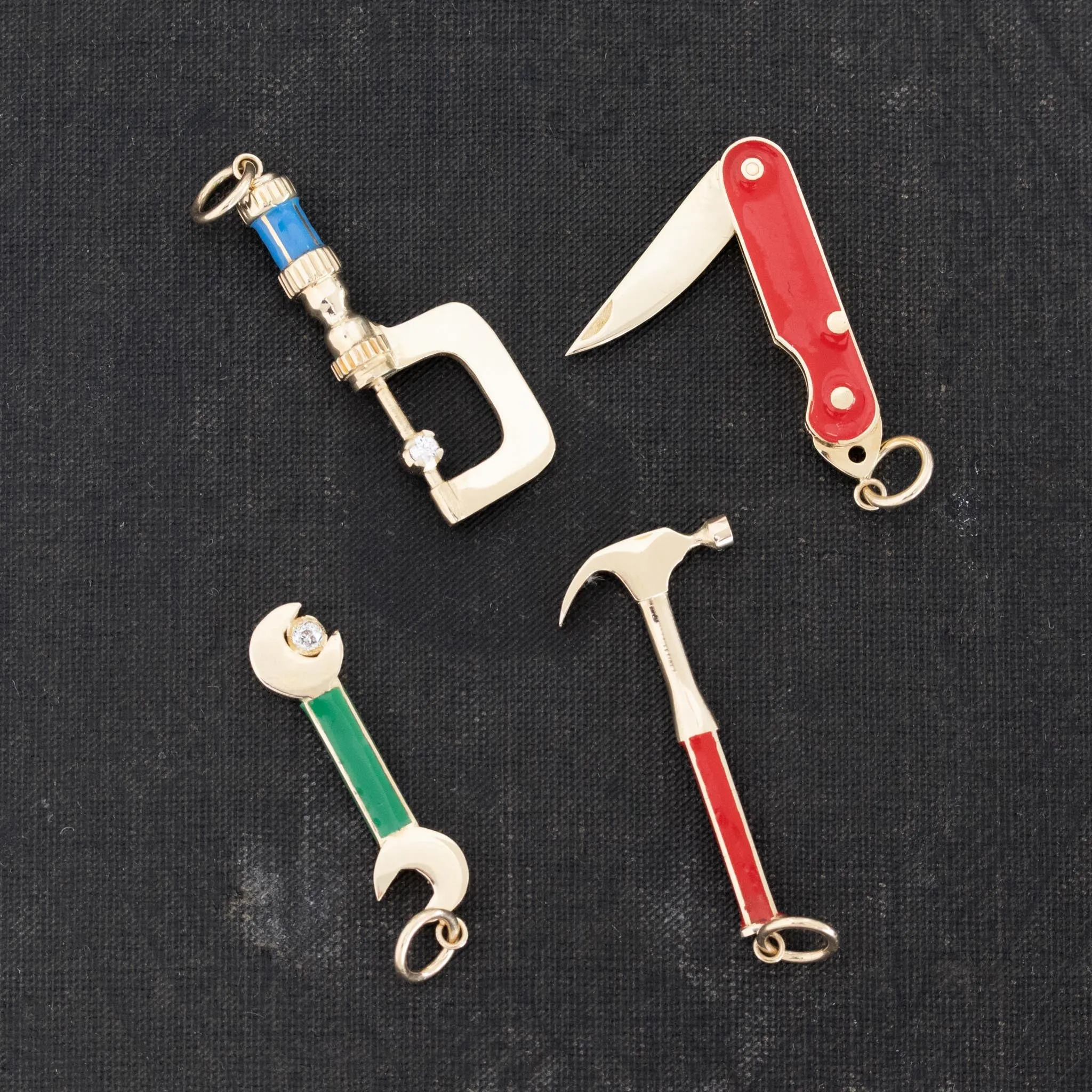Enamel Hammer Tool Charm