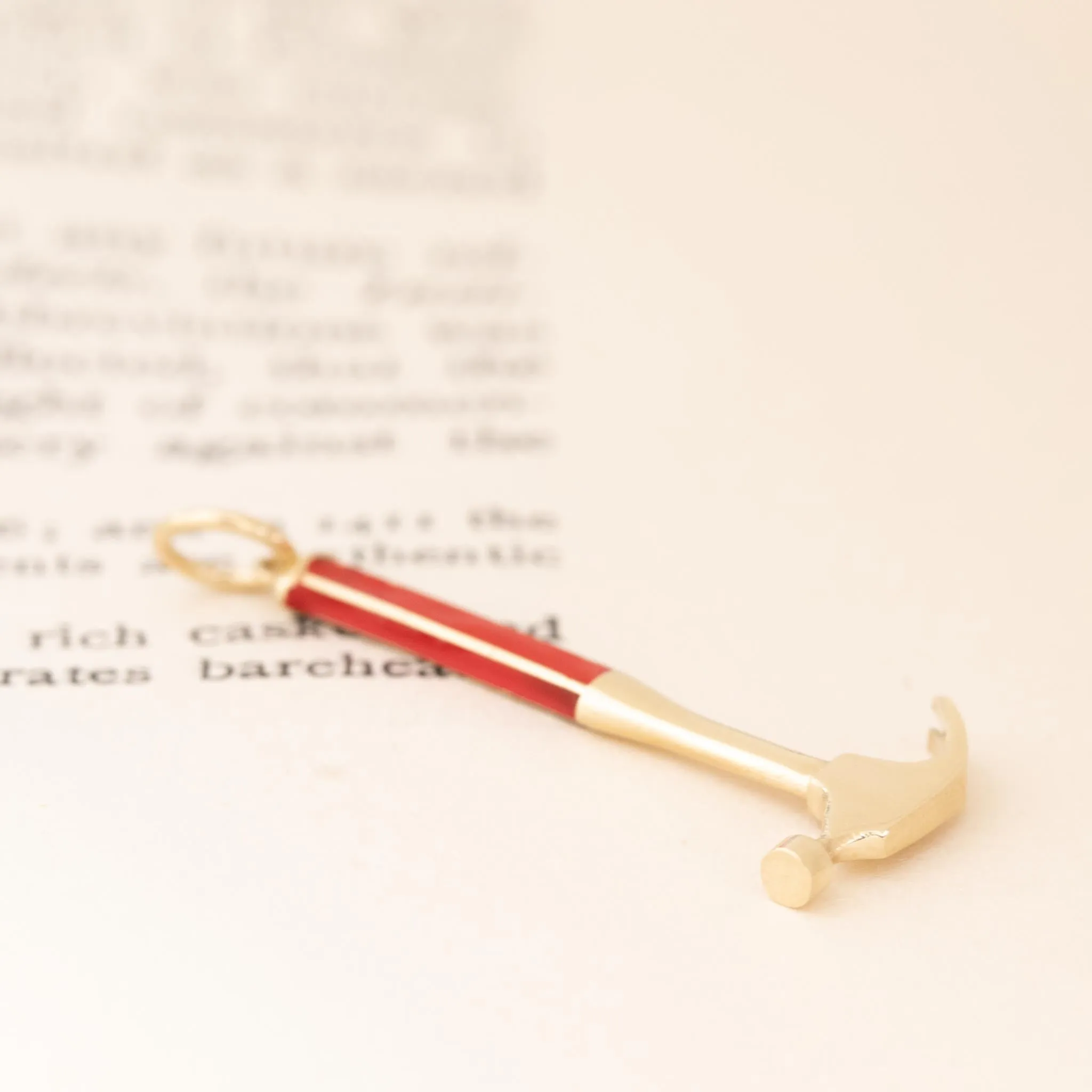 Enamel Hammer Tool Charm
