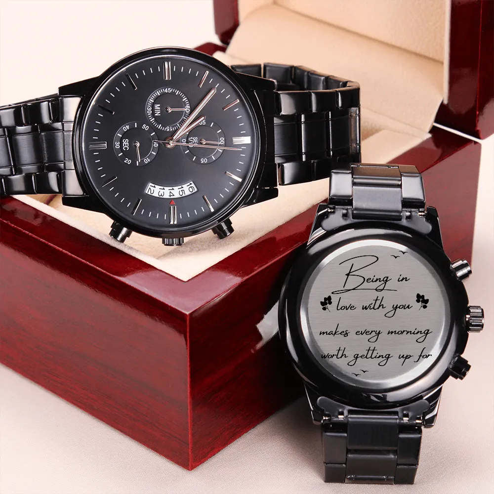 Engraved watch gift for husband