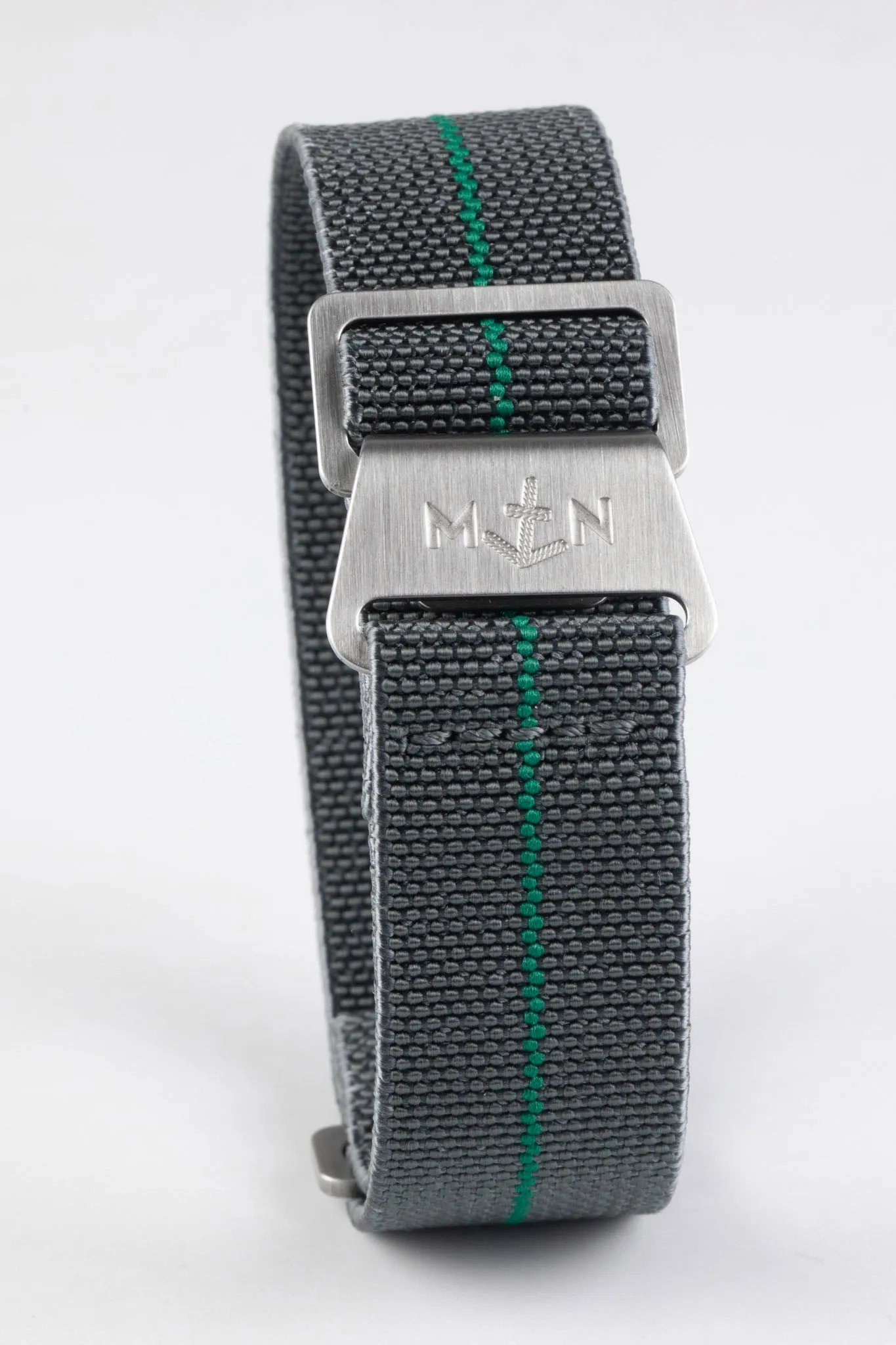 Erika's Originals MIRAGE MN™ Strap with GREEN Centerline - BRUSHED Hardware