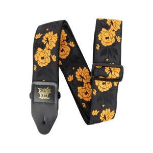 Ernie Ball Classic Jacquard Guitar Strap, Tangerine Rose