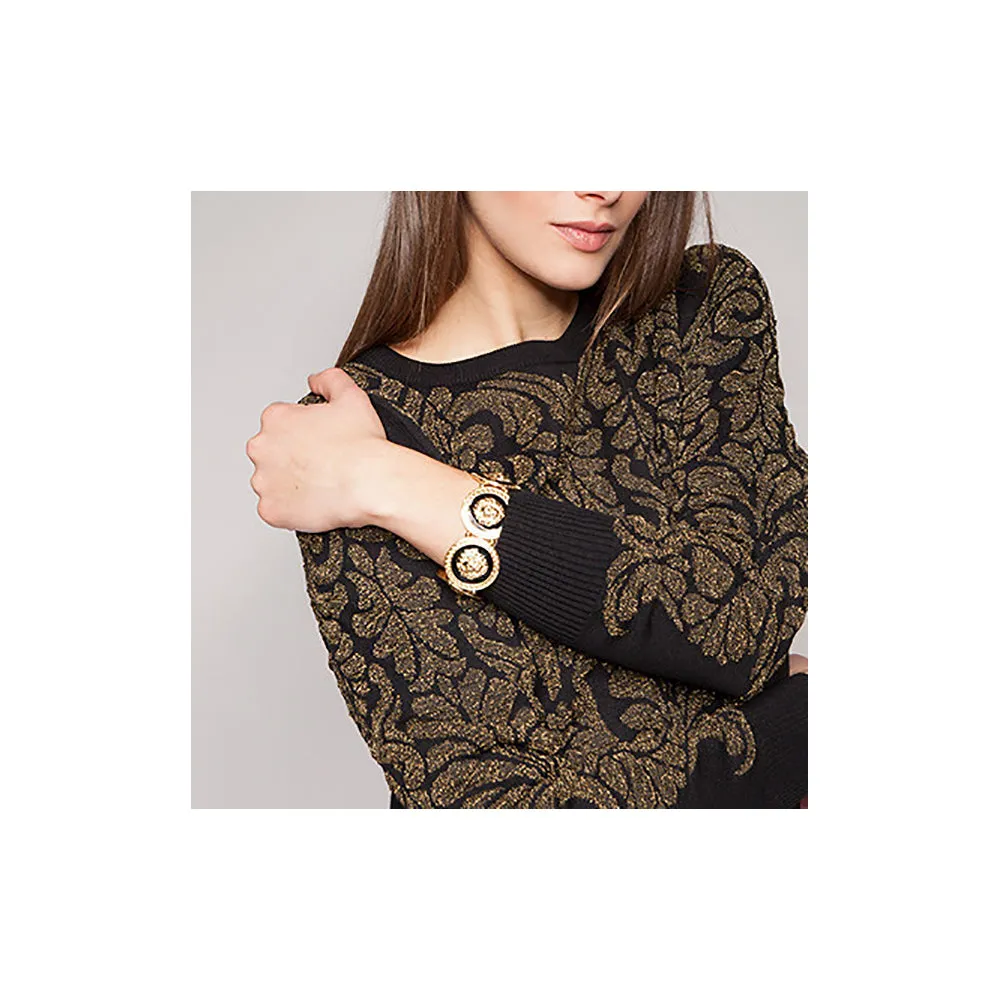 Fashion Hip Hop Bracelet Jewelry Lion Animals Link Chain Elastic Gold Plated 7.5" 8.7"