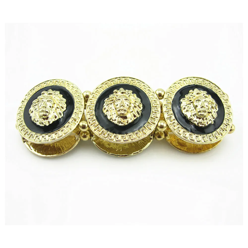Fashion Hip Hop Bracelet Jewelry Lion Animals Link Chain Elastic Gold Plated 7.5" 8.7"