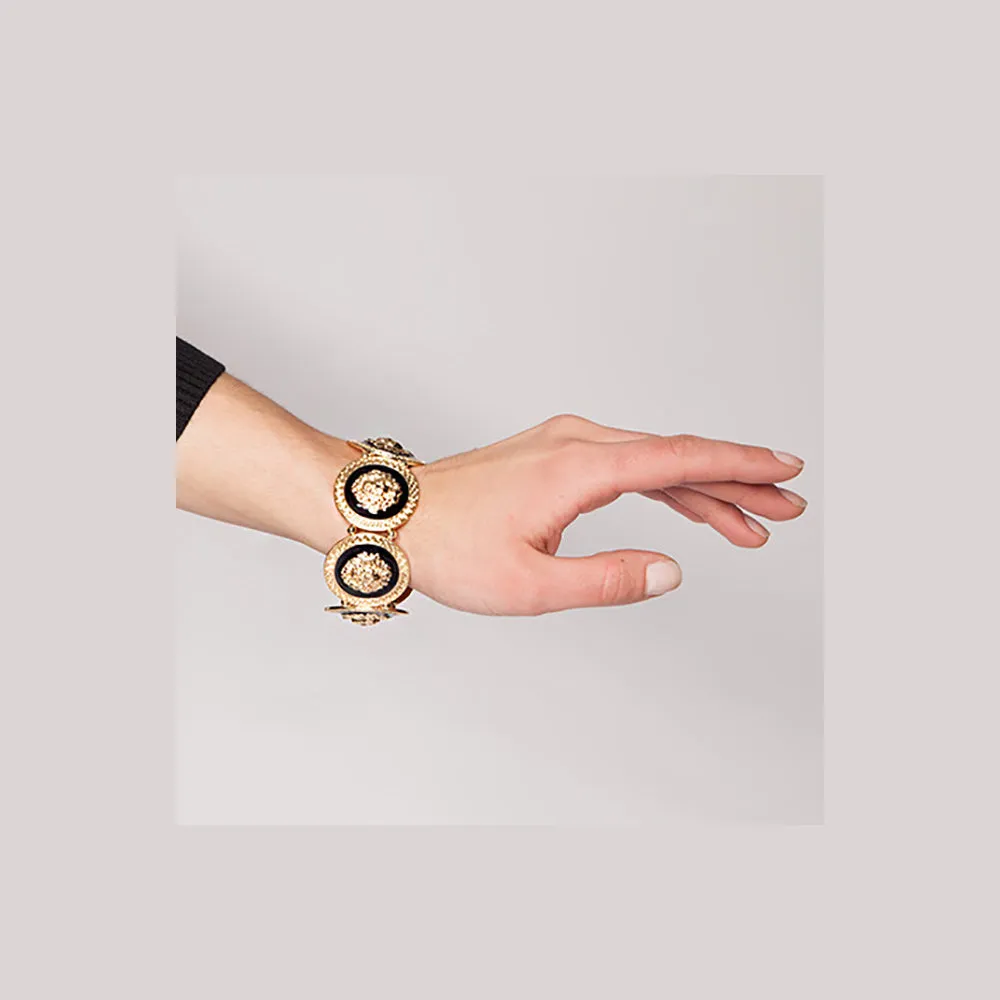 Fashion Hip Hop Bracelet Jewelry Lion Animals Link Chain Elastic Gold Plated 7.5" 8.7"