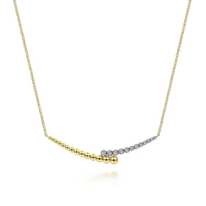 Gabriel & Co. Pavé Diamond Bujukan Curved Bar Necklace