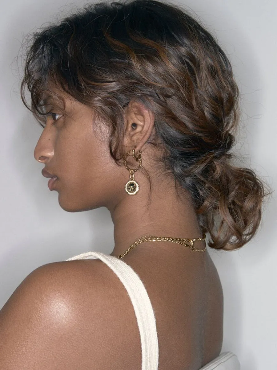 Gemma 18 Hoop - Gold