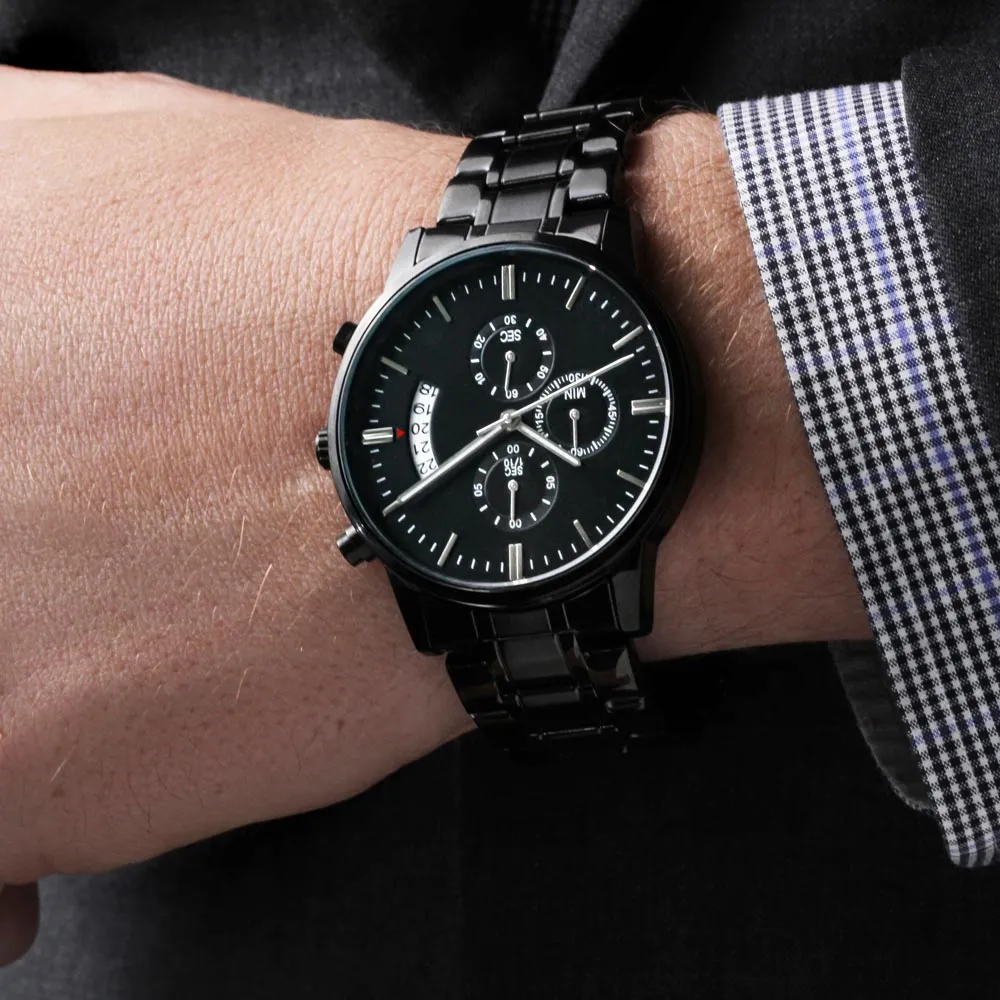 Gift For Dad From Kids, Custom Engraved Watch, Hooked On Daddy