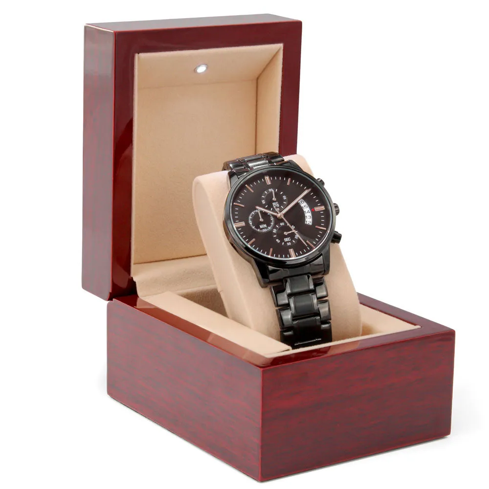 Gift For Dad From Kids, Custom Engraved Watch, Hooked On Daddy