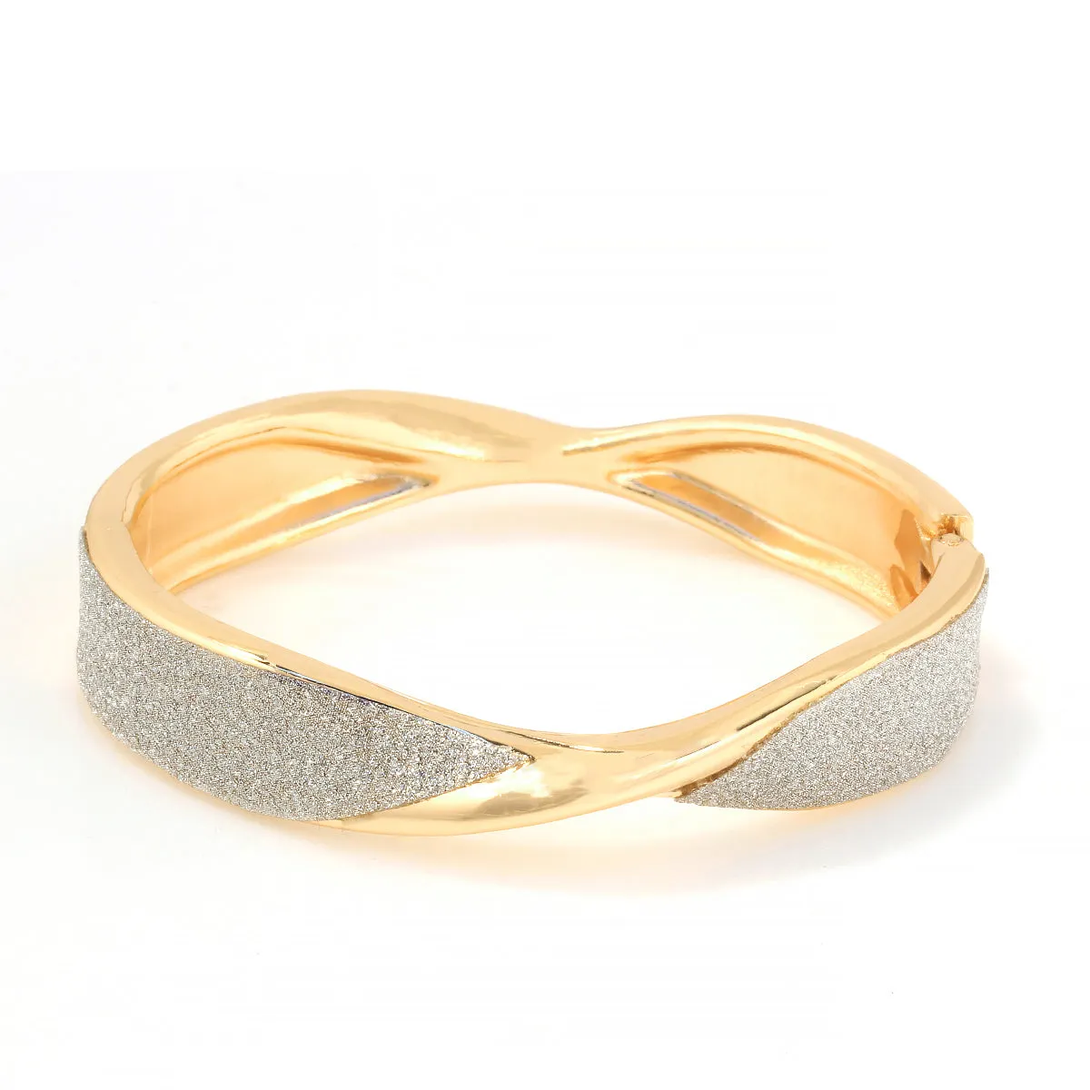 GOLD GLITTERING HINGED BRACELET #SA-YS104238GS