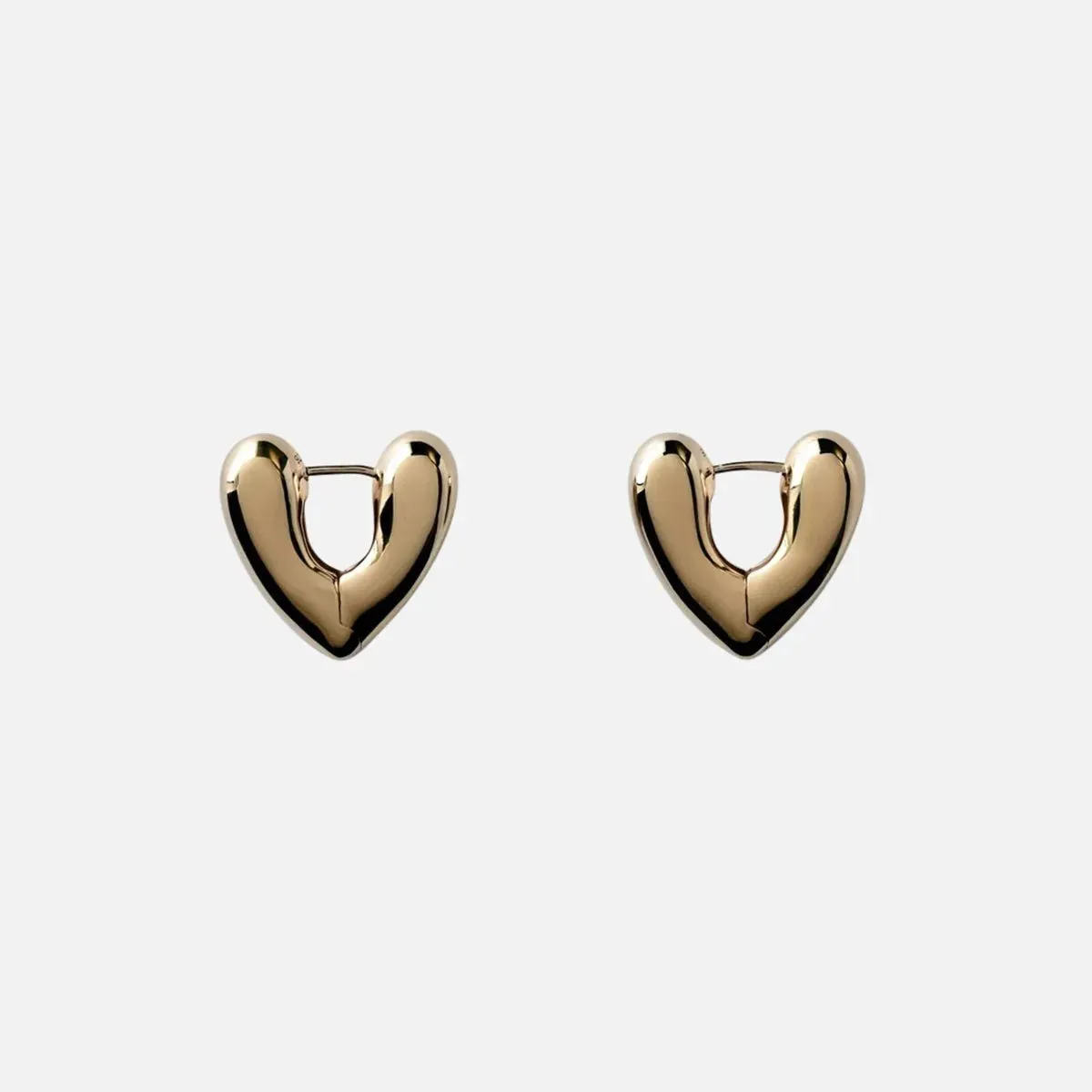 Gold Plated Heart Hoops, Small