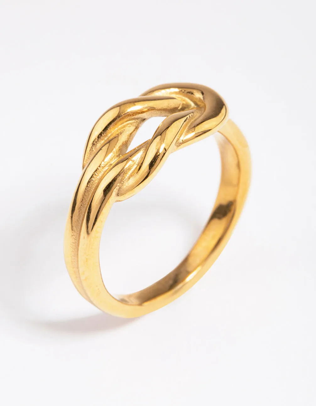 Gold Plated Stainless Steel Classic Knotted Ring