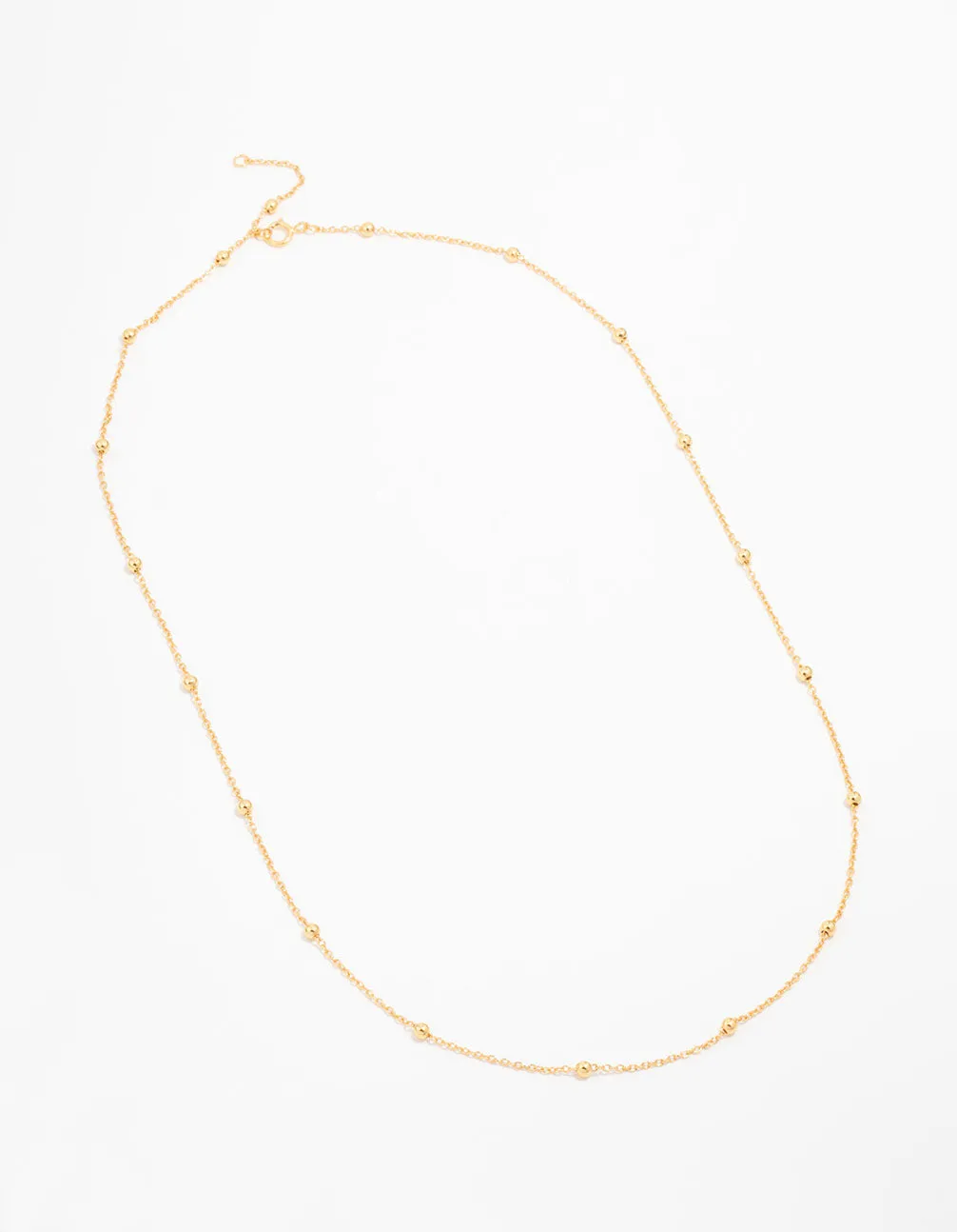 Gold Plated Sterling Silver Ball Chain Necklace