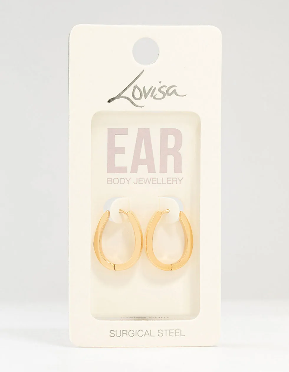 Gold Plated Surgical Steel Oval Hoop Earrings