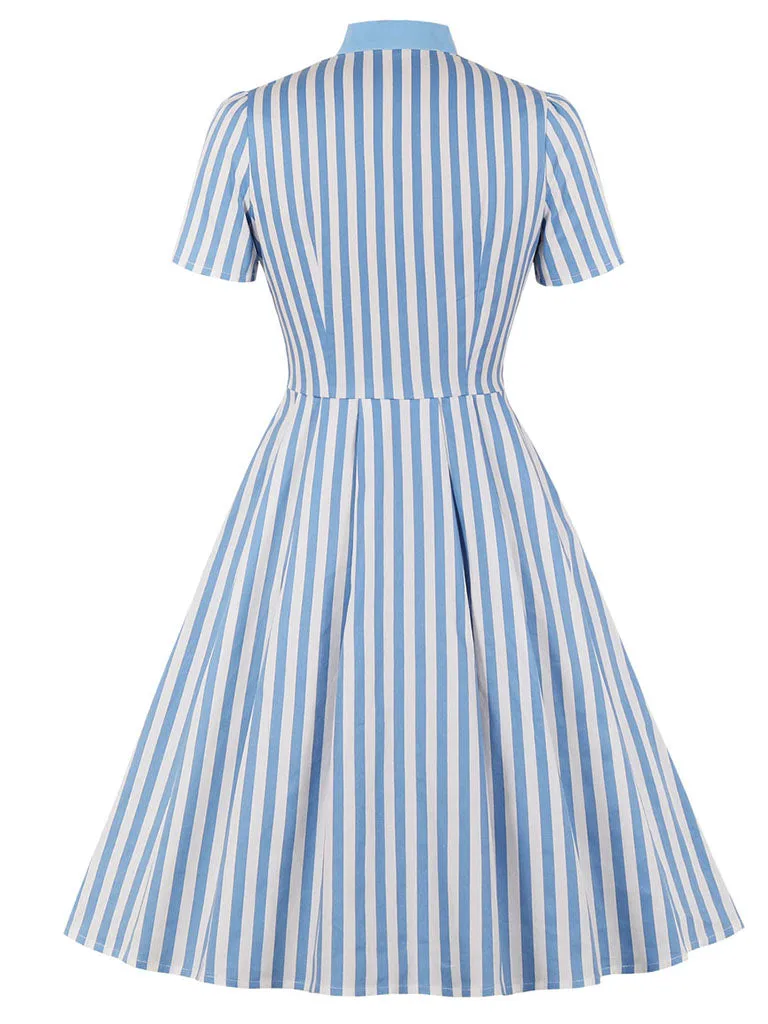 Green and Black Stripe With Pockets 50S Halloween Dress