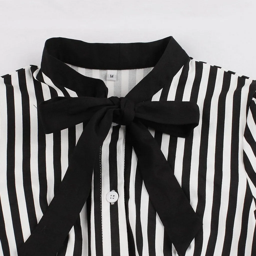 Green and Black Stripe With Pockets 50S Halloween Dress