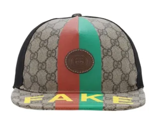 Gucci FAKE/NOT Logo Print Baseball Hat