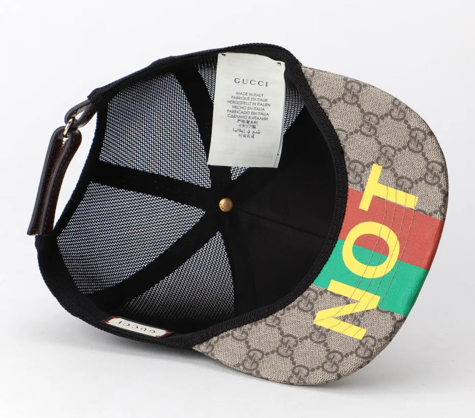Gucci FAKE/NOT Logo Print Baseball Hat