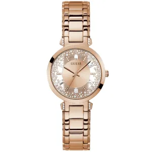Guess Clear Crystal Rose Gold Watch