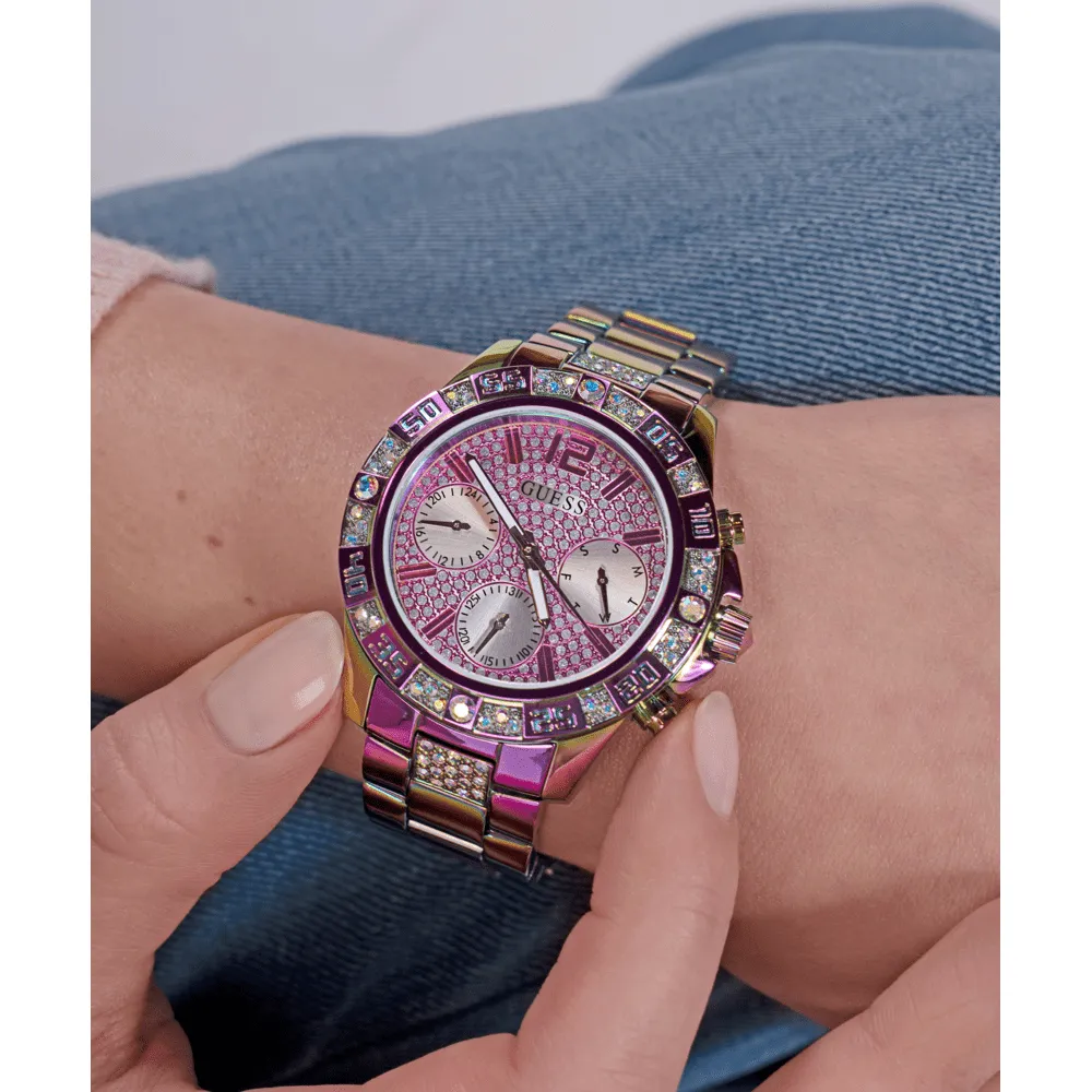 Guess Sport Majesty Sport Iridescent Crystal Bezel Men's Watch GW0771L4
