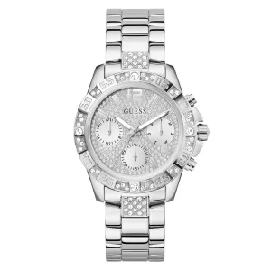 Guess Sport Majesty Sport Silver-Tone Crystal Bezel Men's Watch GW0771L1