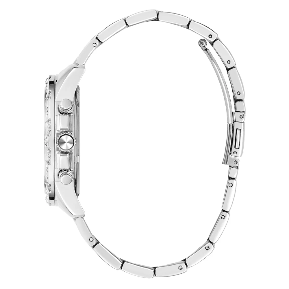 Guess Sport Majesty Sport Silver-Tone Crystal Bezel Men's Watch GW0771L1