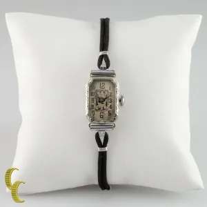 Hafis 18k White Gold Mechanical Hand-Winding Watch w/ Silk Cord Band