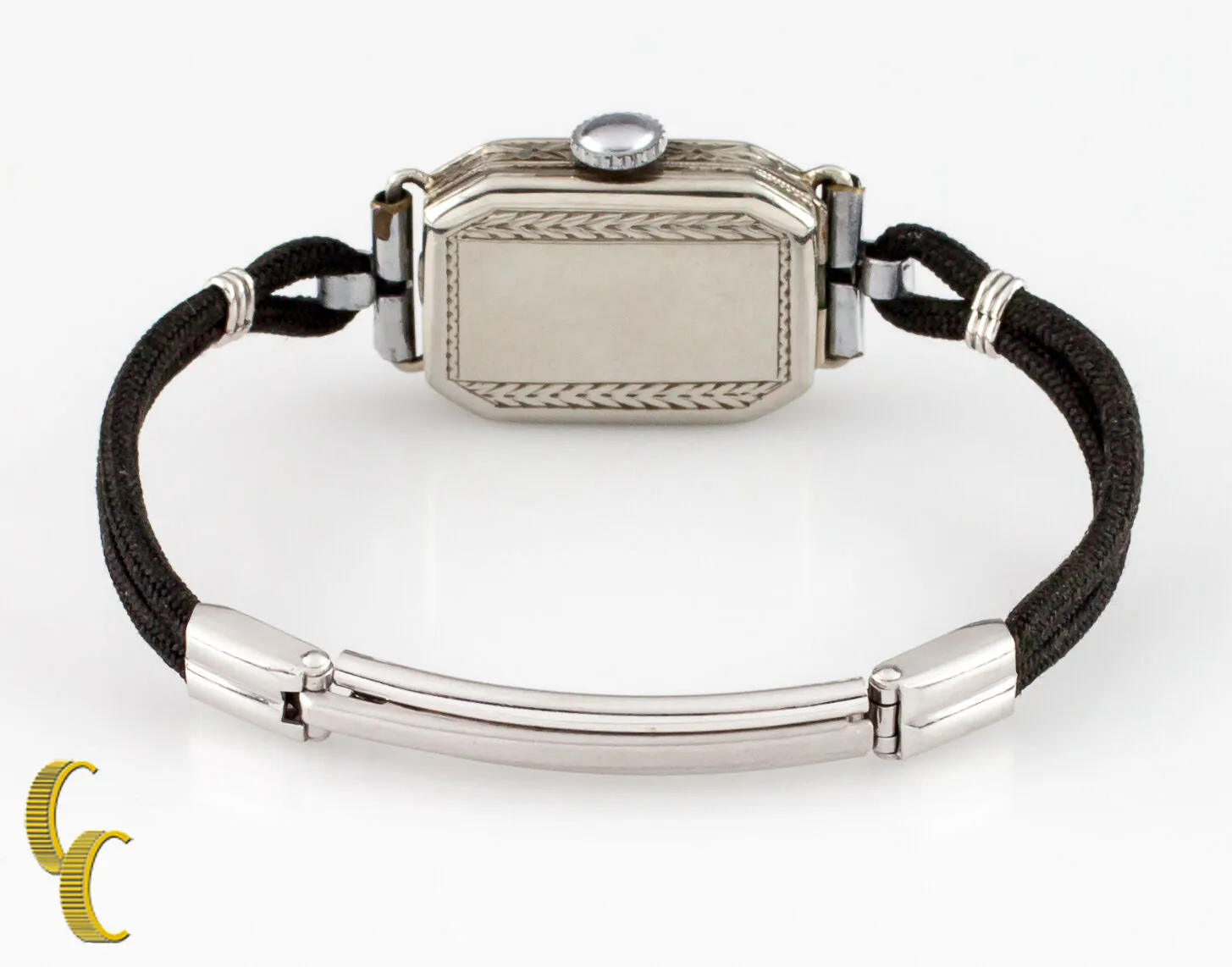 Hafis 18k White Gold Mechanical Hand-Winding Watch w/ Silk Cord Band