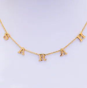 Hanging Block Initial Name Necklace - Ashley Benson