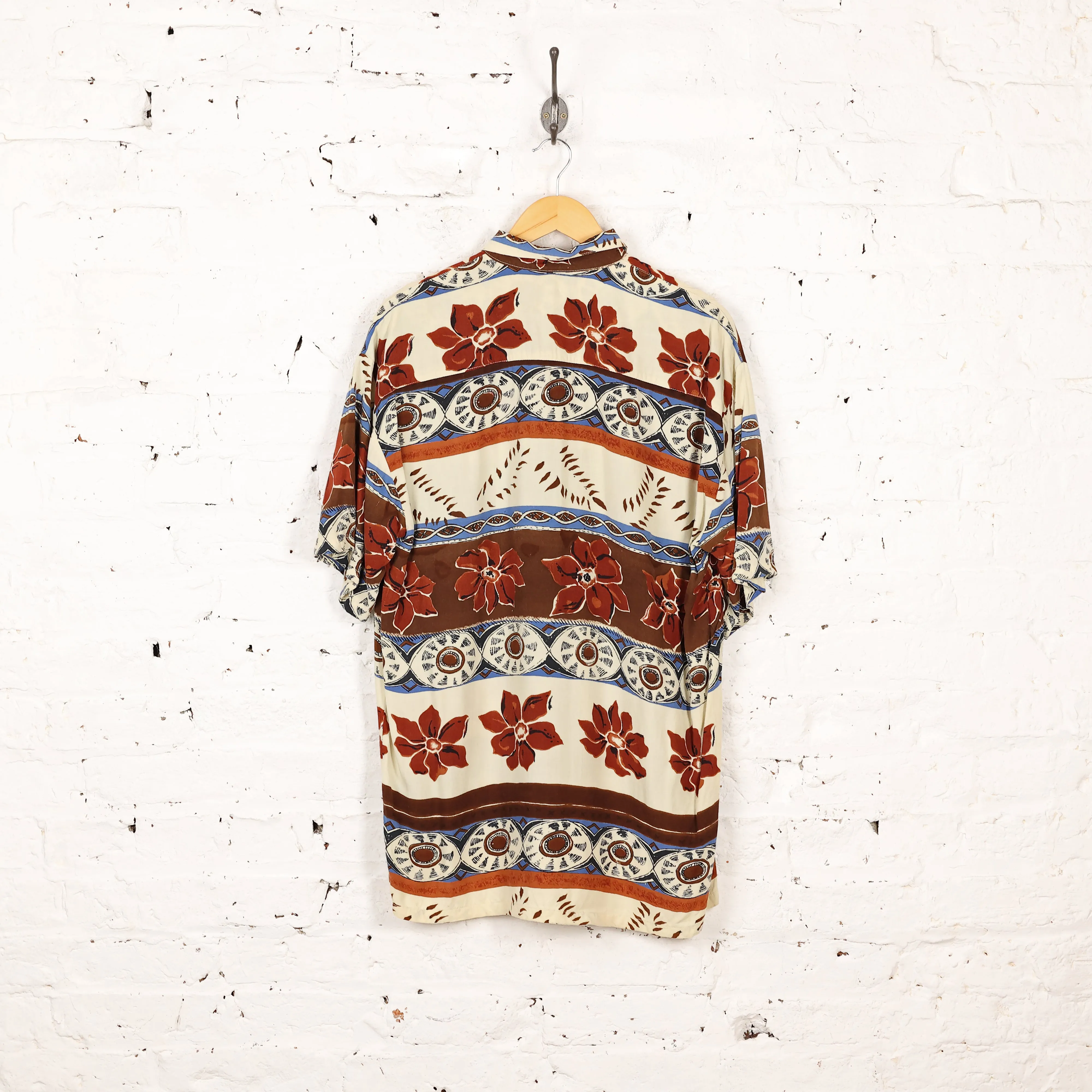 Headlock Vintage 90s Pattern Shirt - Brown - XL