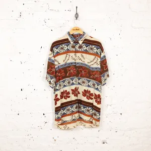 Headlock Vintage 90s Pattern Shirt - Brown - XL