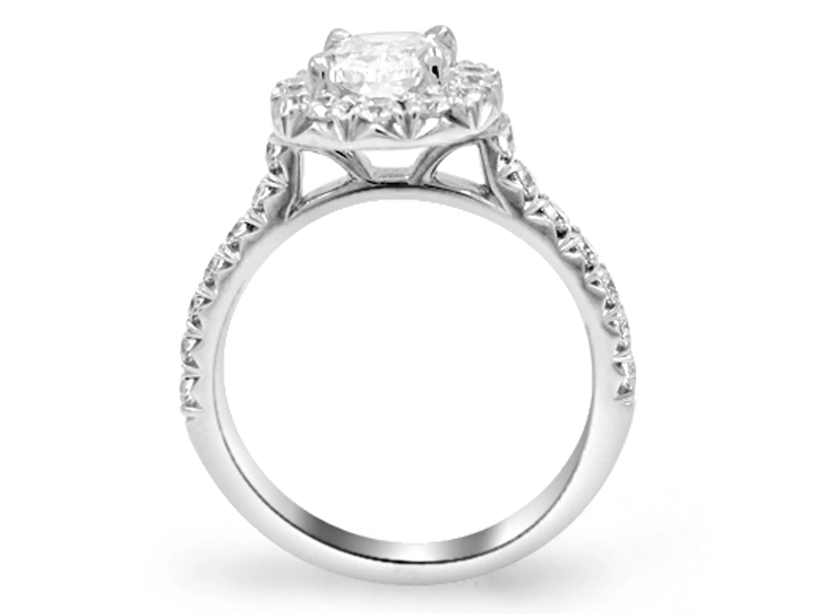 Henri Daussi Signed GIA Certified 1.66ct tw Cushion-cut Ring
