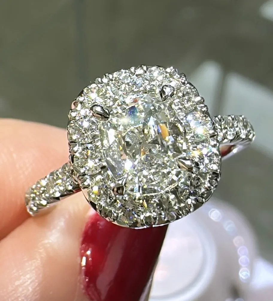 Henri Daussi Signed GIA Certified 1.66ct tw Cushion-cut Ring