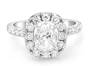 Henri Daussi Signed GIA Certified 1.66ct tw Cushion-cut Ring