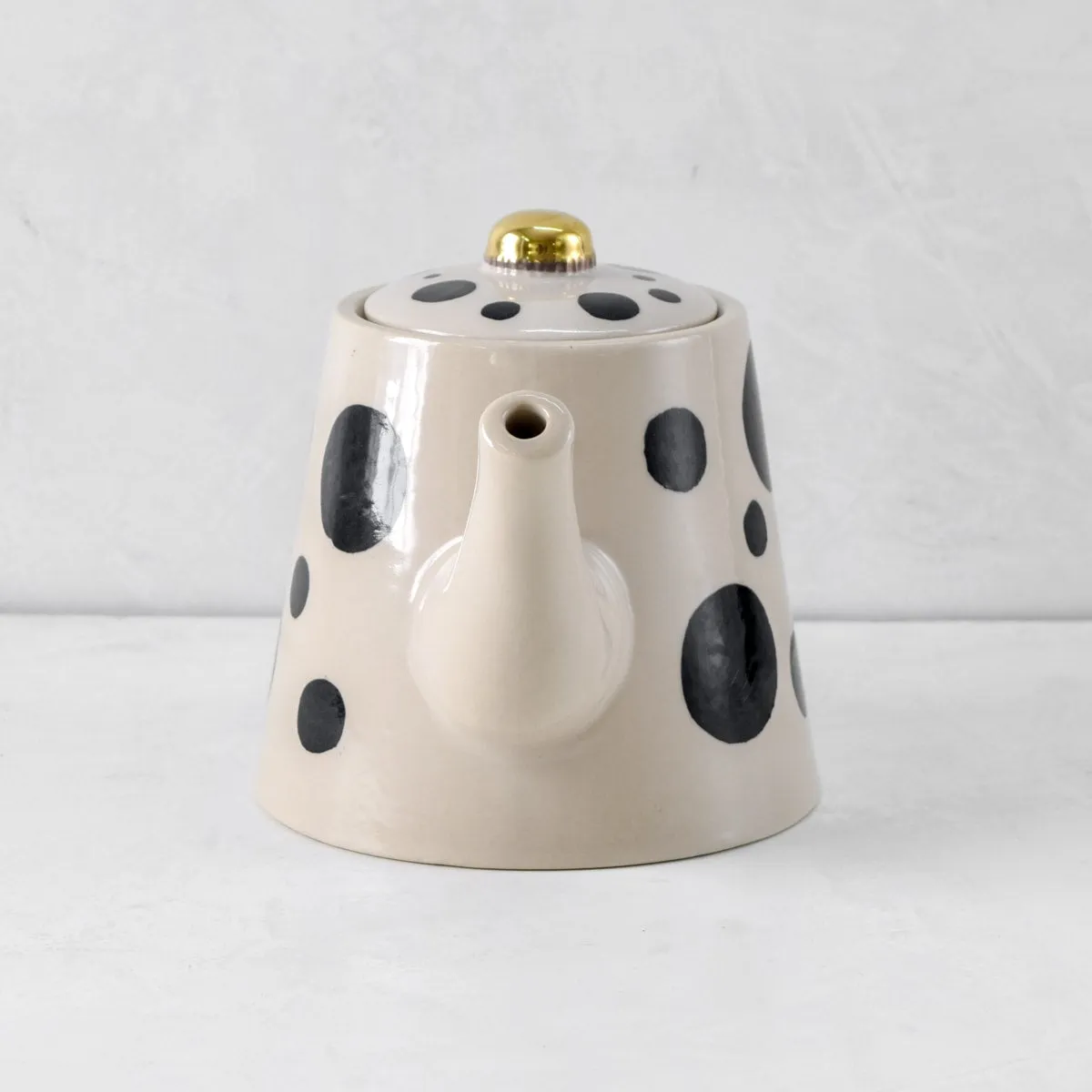 Home Artisan Monique Black Spots Ceramic Teapot