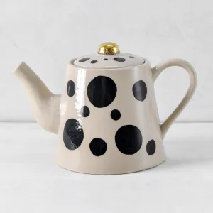 Home Artisan Monique Black Spots Ceramic Teapot