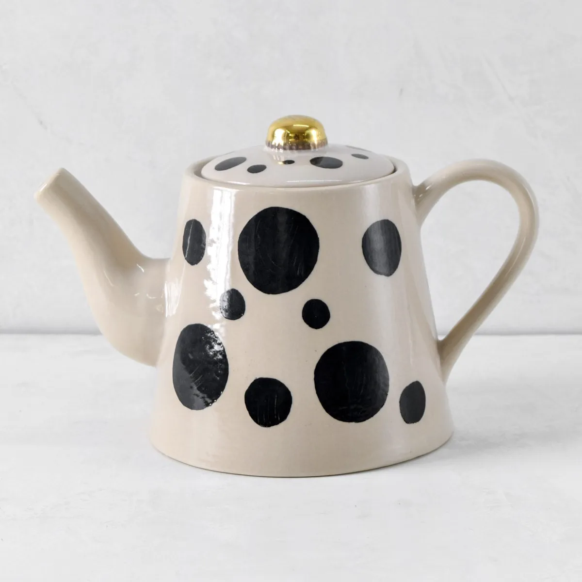 Home Artisan Monique Black Spots Ceramic Teapot
