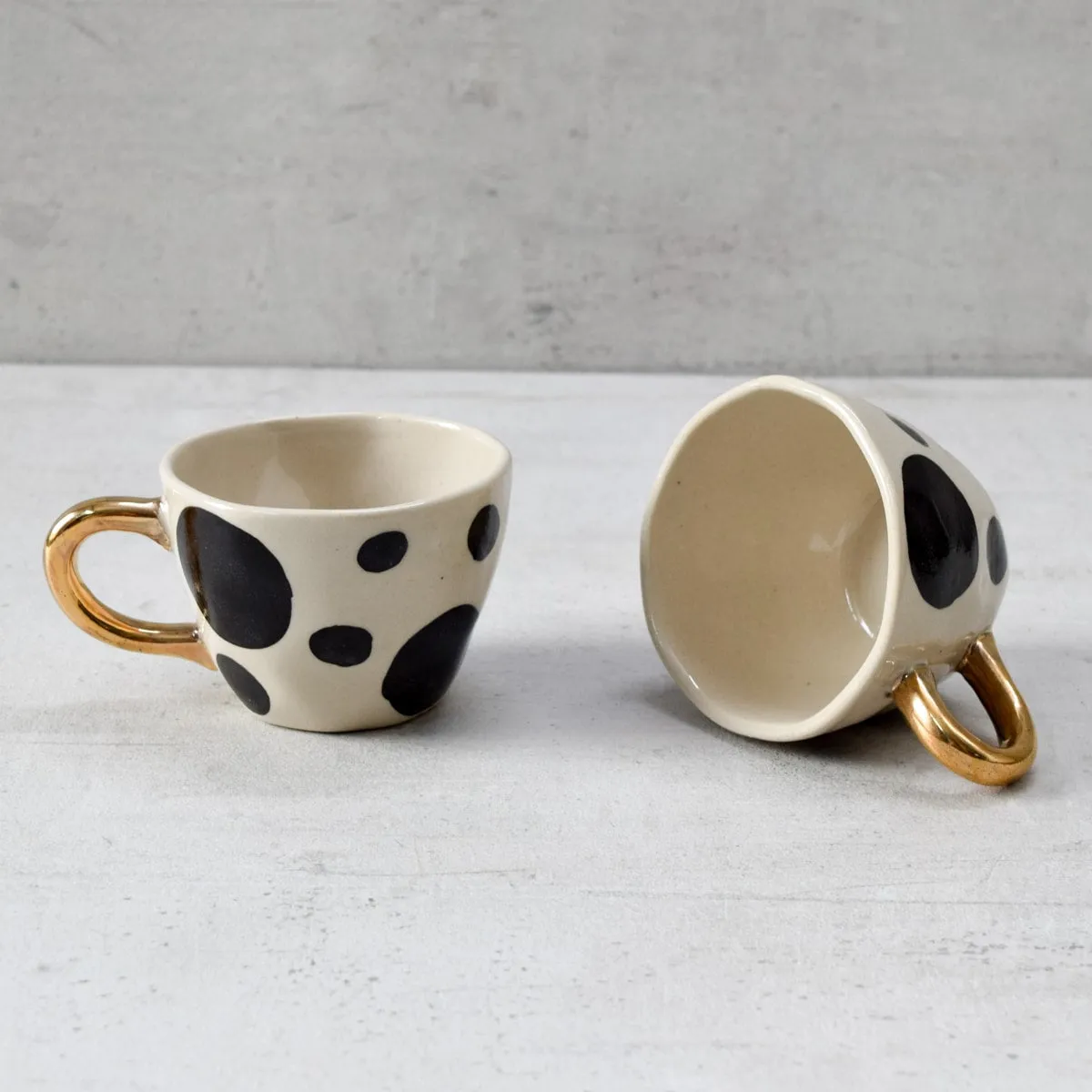 Home Artisan Monique Spotted Handmade Ceramic Cup - Set of 2