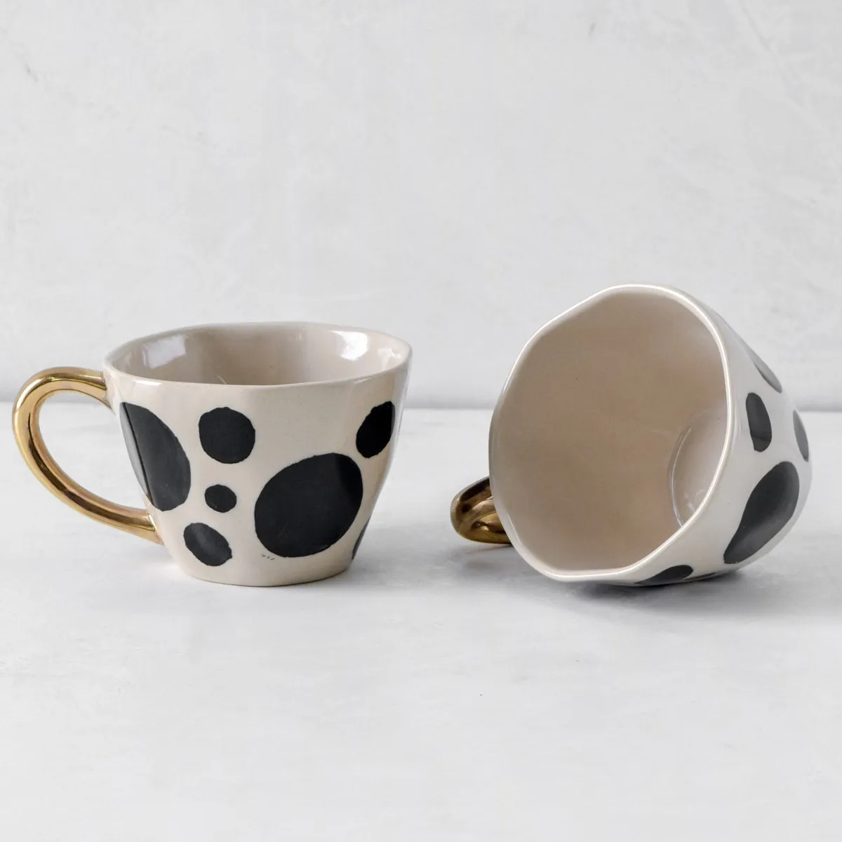 Home Artisan Monique Spotted Handmade Ceramic Cup - Set of 2