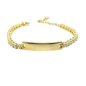 Iced Out with Cubic Zirconia ID Nameplate Bracelet for Kids - C141989