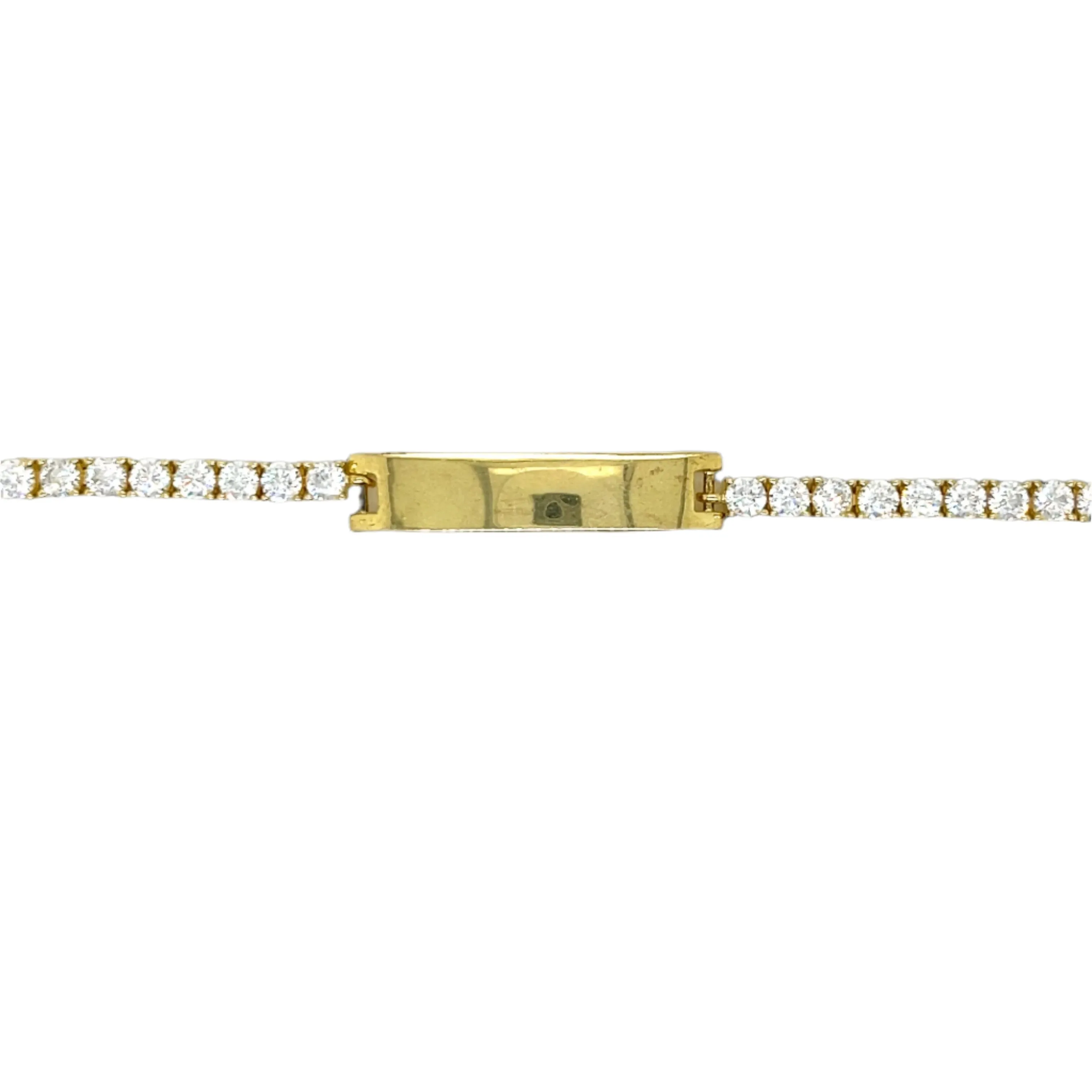 Iced Out with Cubic Zirconia ID Nameplate Bracelet for Kids - C141989