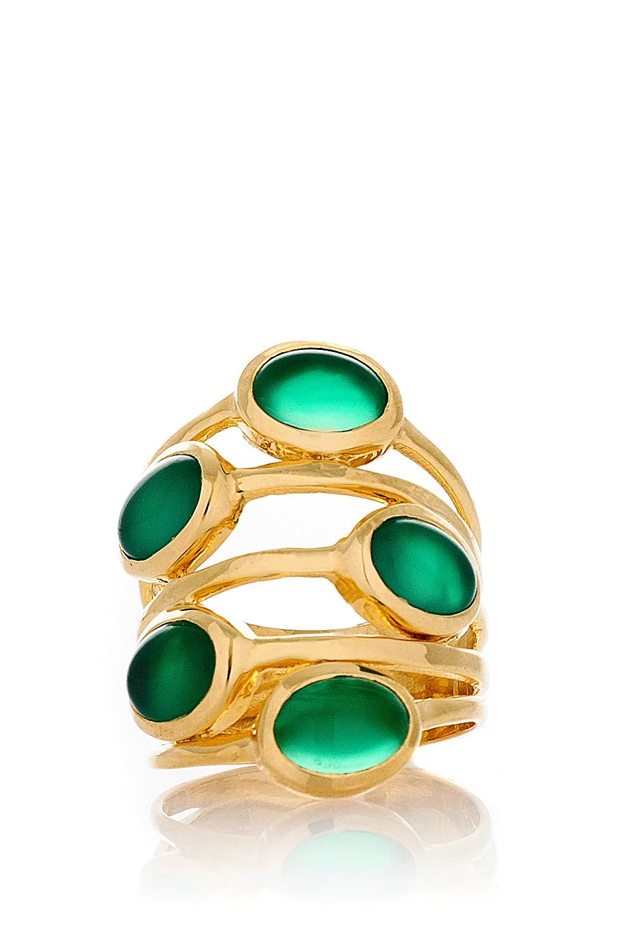 ISHARYA GYPSY Green Onyx Multi Stone Ring