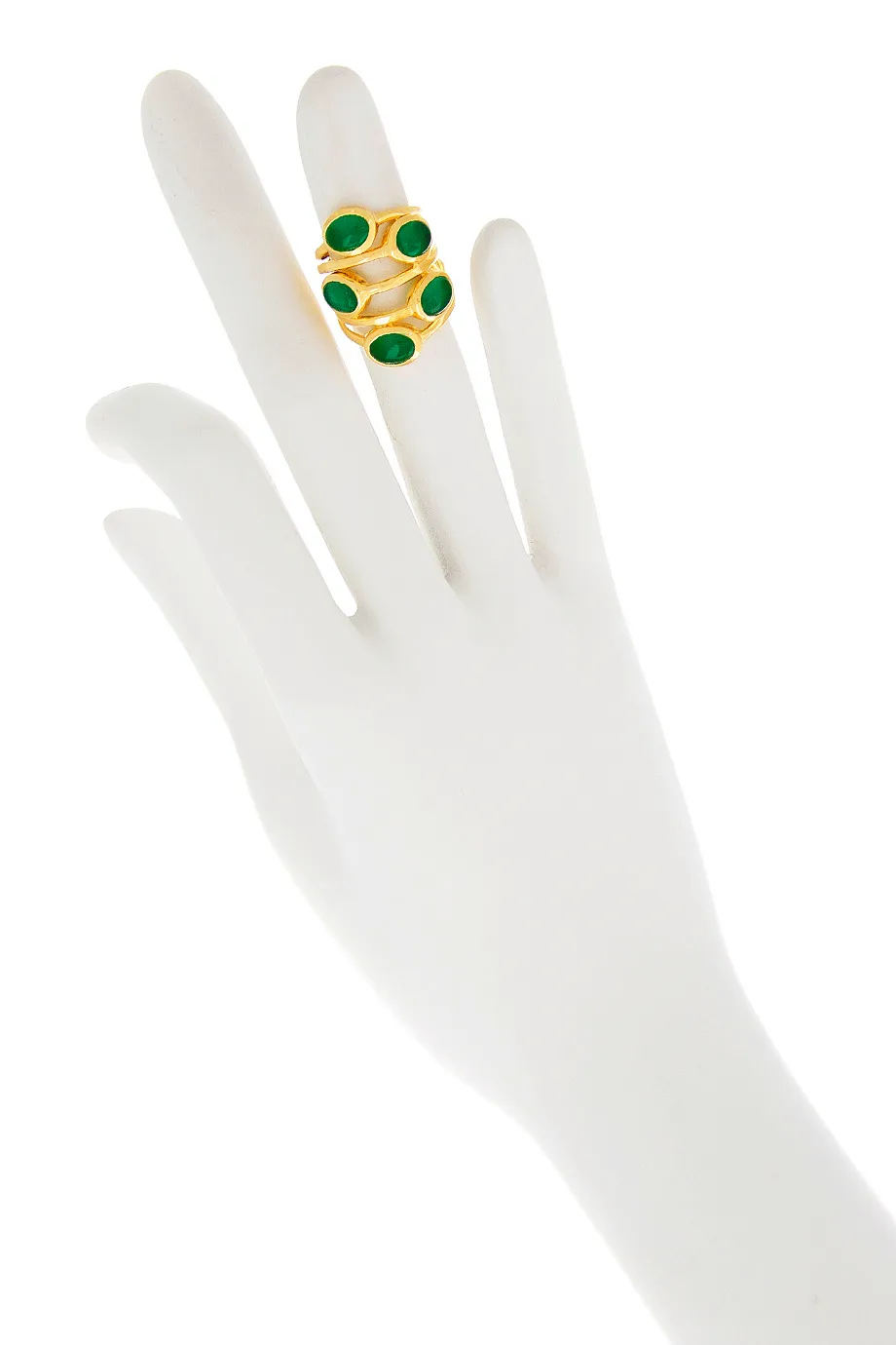 ISHARYA GYPSY Green Onyx Multi Stone Ring