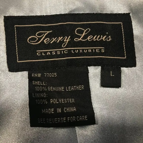 JERRY LEWIS CLASSIC LUXURIES SKY BLUE LEATHER JACKET SIZE LARGE
