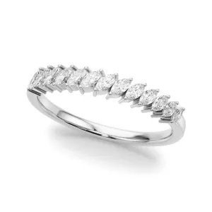 JewelMore 1/3 Carat Marquise Natural Diamond Wedding Band Ring 14K Gold | Luxury Collection | Netural Diamond | F-G-H Color / VS-SI Clatity | Jewelmore | 30 Day Free Return