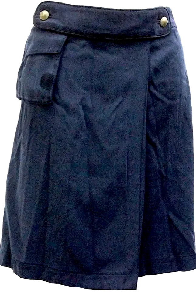 Joseph London. Navy Silk Wrapped Mini Skirt Silk